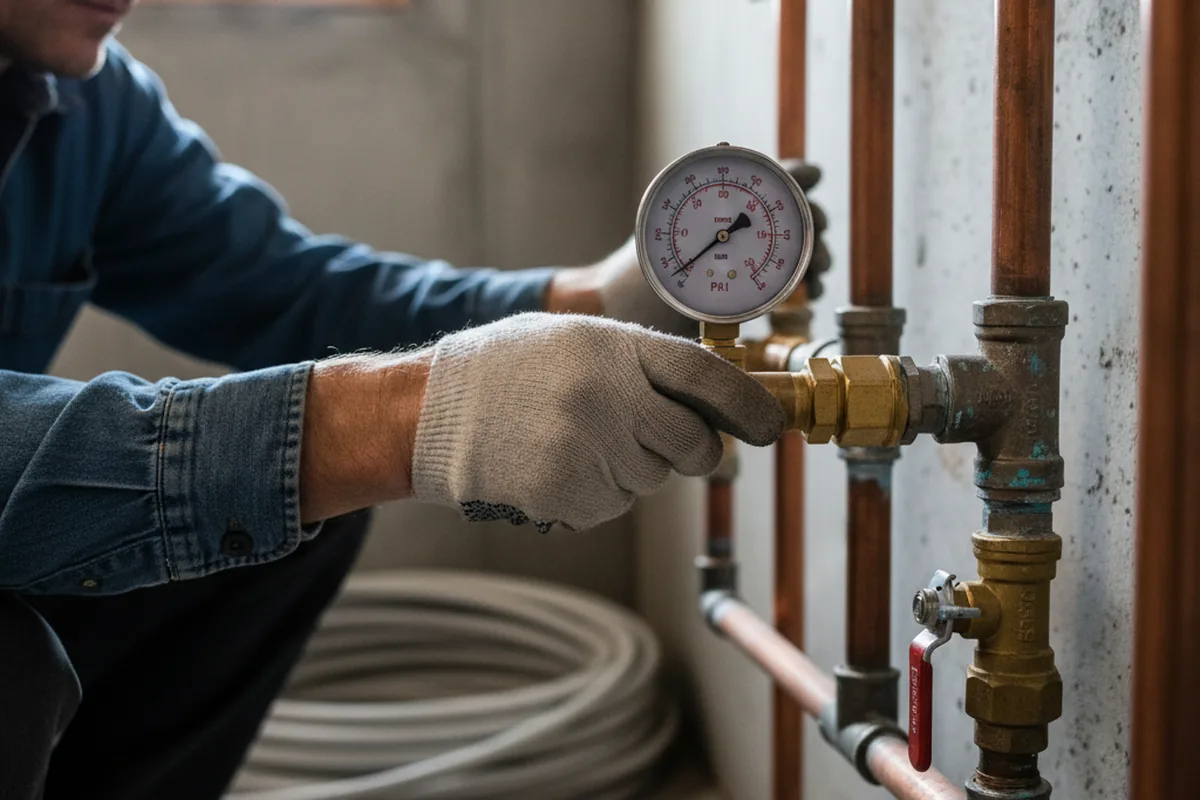 Pressure testing a repaired line during Water Line Repair in Cazadero